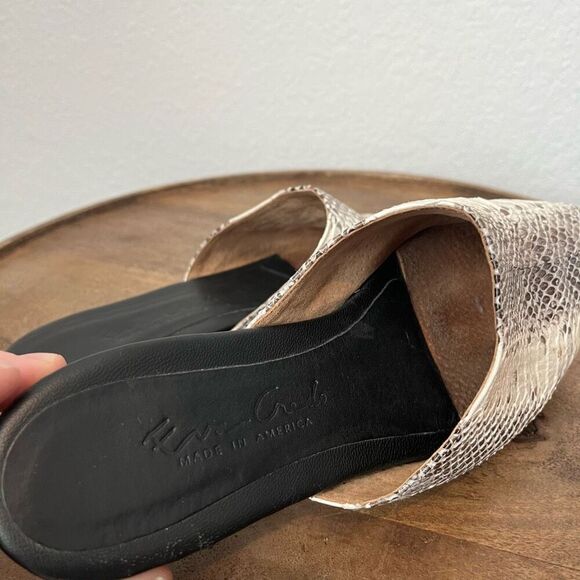 Eva Credo Snakeskin Slip On Mule Flats Leather Women’s 7 - Picture 6 of 8